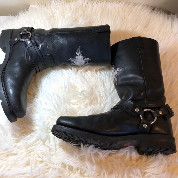 Harley-Davidson Other - Leather Harley Davidson Strapped Biker Boots